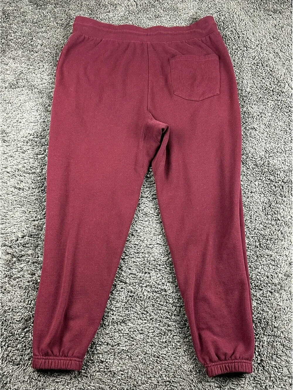 True Religion Core Jogger Sweatpants Mens L Burgundy Horseshoe Logo Lounge Pants